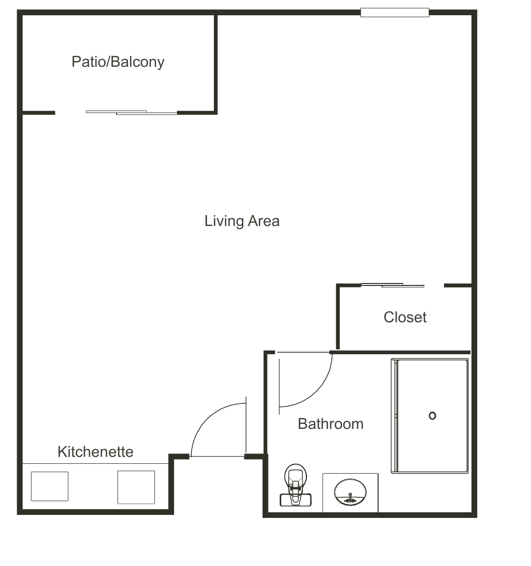 Floor plan of the Studio